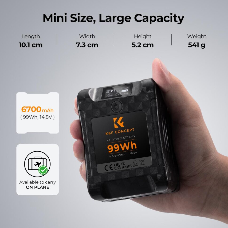 Аккумулятор K&F Concept BP-VL99 V-mount 99Wh