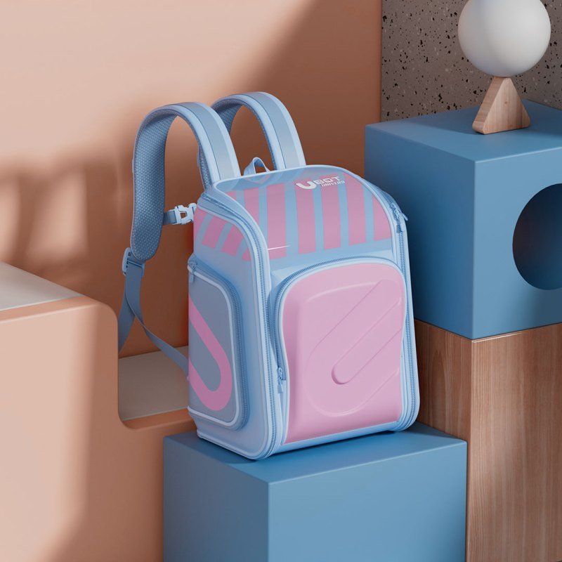 Рюкзак школьный UBOT Full-open Suspension Spine Protection Schoolbag 18L Оранжевый/бежевый