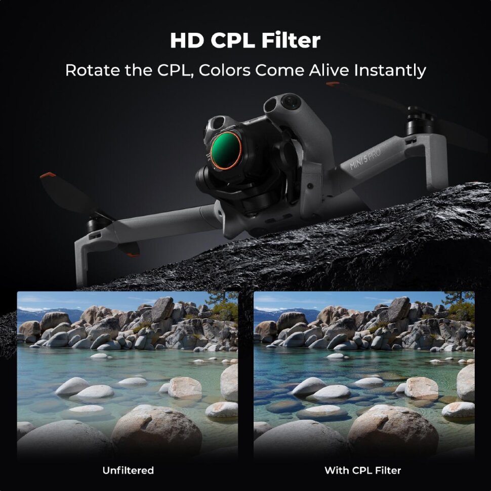 Комплект светофильтров K&F Concept CPL + ND/PL (4/8/16/32/64) для DJI Mini 5 Pro (6шт)