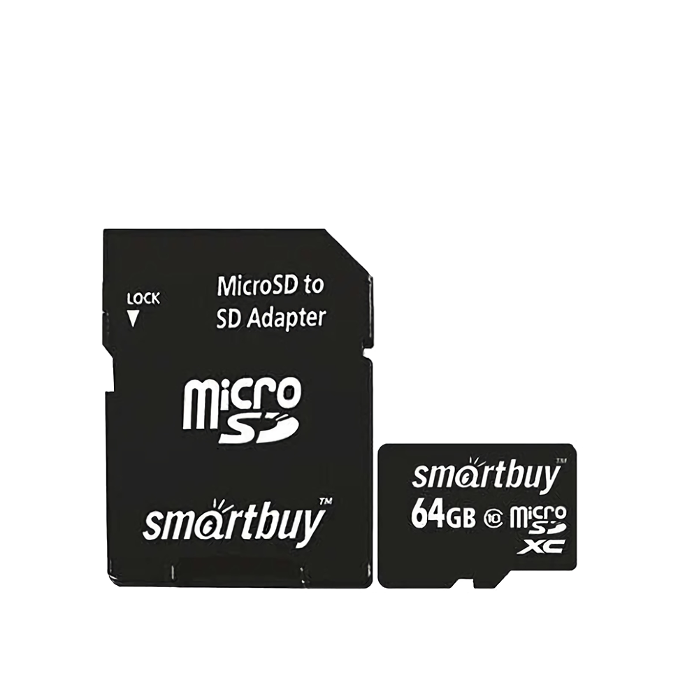 Карта памяти SmartBuy microSDXC 64 Гб Class 10 + SD adapter 