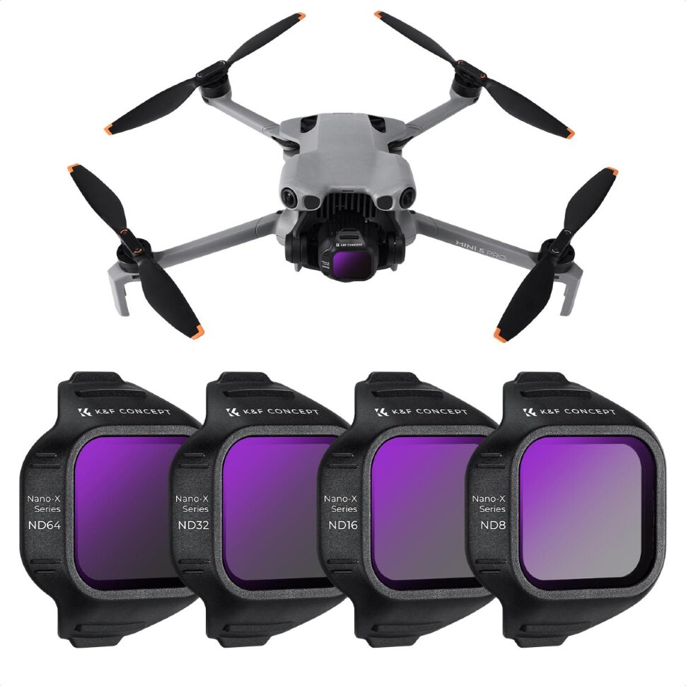 Комплект светофильтров K&F Concept ND8/16/32/64 для DJI Mini 5 Pro (4шт)