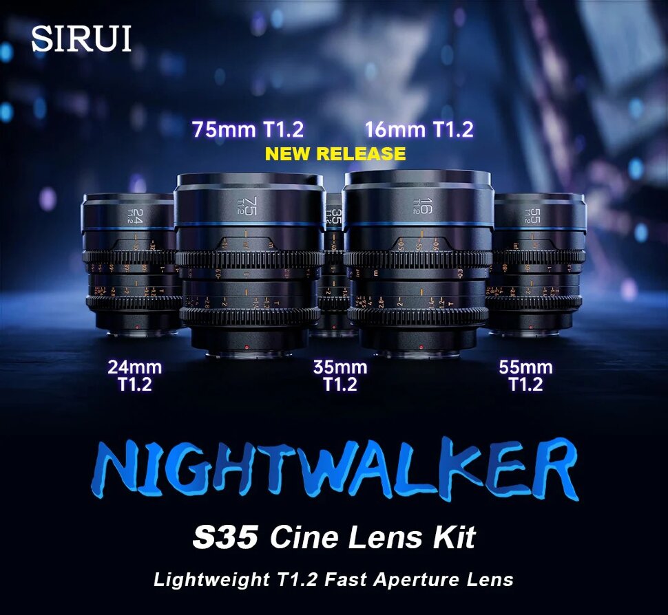 Объектив Sirui Nightwalker 16mm T1.2 S35 RF Чёрный