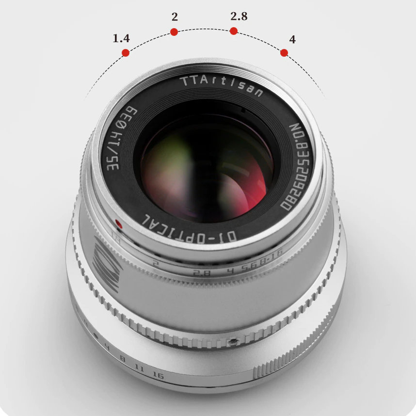 Объектив TTArtisan 35mm F1.4 EF-M Серебро