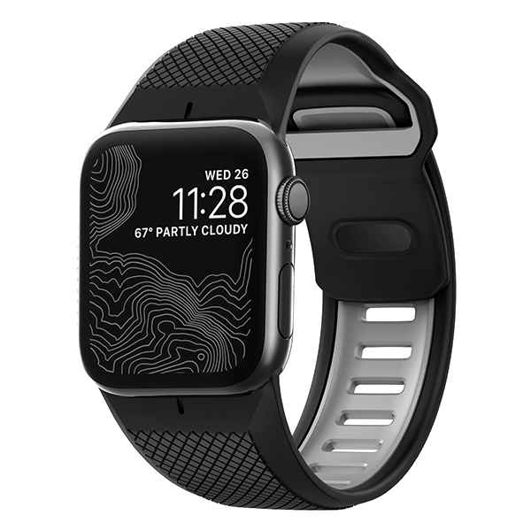 Ремешок силиконовый Nomad Sport для Apple Watch 42/44 мм Black and Slate 