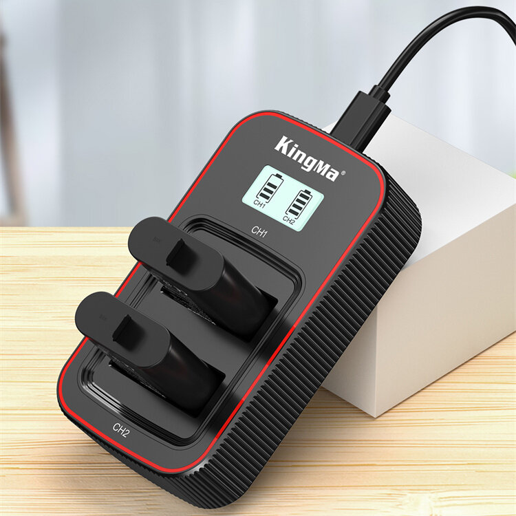 2 аккумулятора GoPro 13 + зарядное устройство KingMa Dual Battery Charger