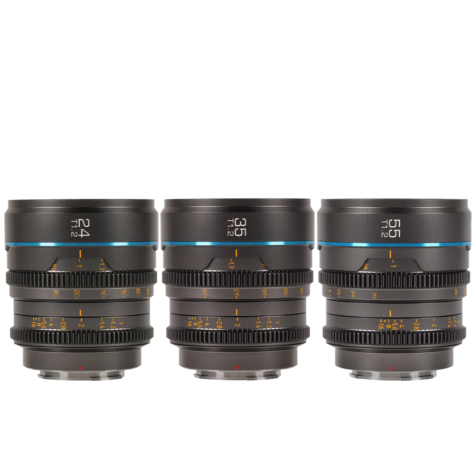 Комплект объективов Sirui Nightwalker 24/35/55mm T1.2 S35 X-mount Серый 