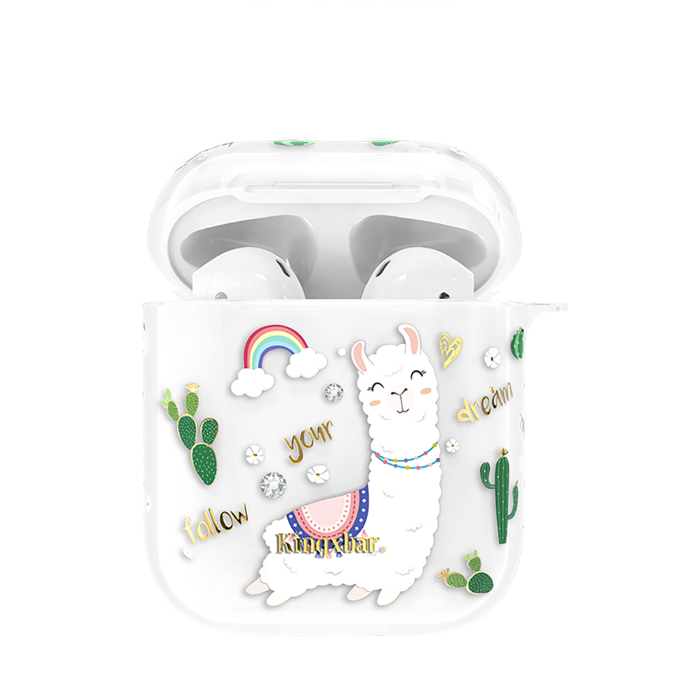 Чехол PQY Adorkable для Apple Airpods Rainbow Alpaca 