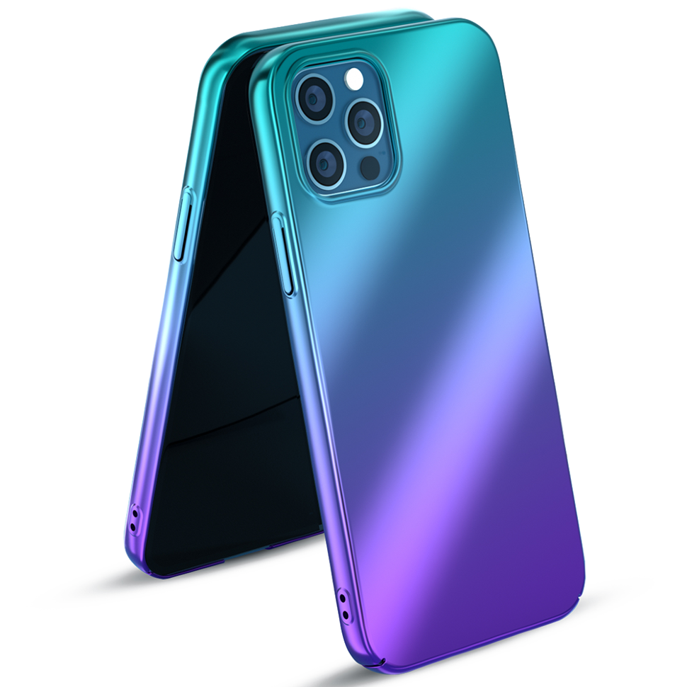 Чехол PQY Aurora для iPhone 12 Pro Max Синий-Фиолетовый 