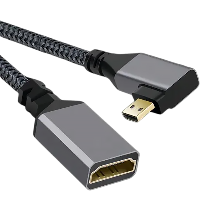 Кабель угловой левый Digitalfoto Micro HDMI - HDMI Extension 20см
