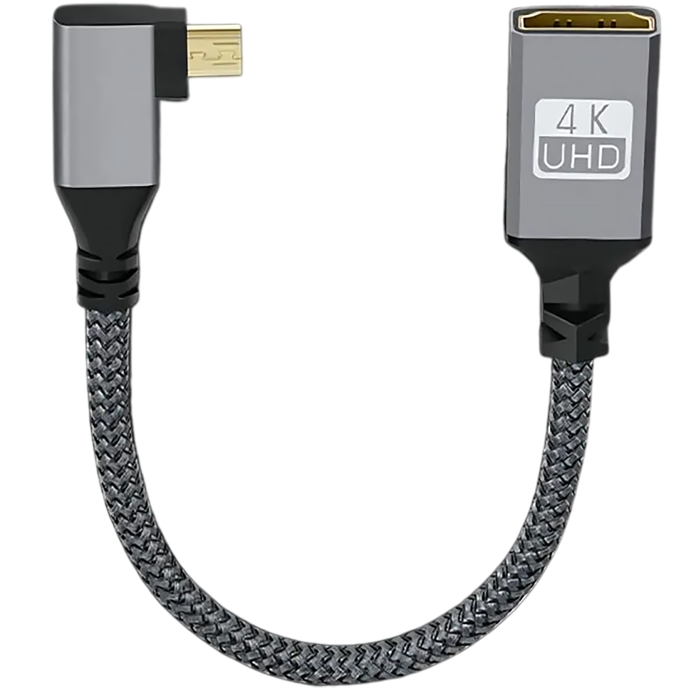 Кабель угловой левый Digitalfoto Micro HDMI - HDMI Extension 20см preOrder=01.01.2027