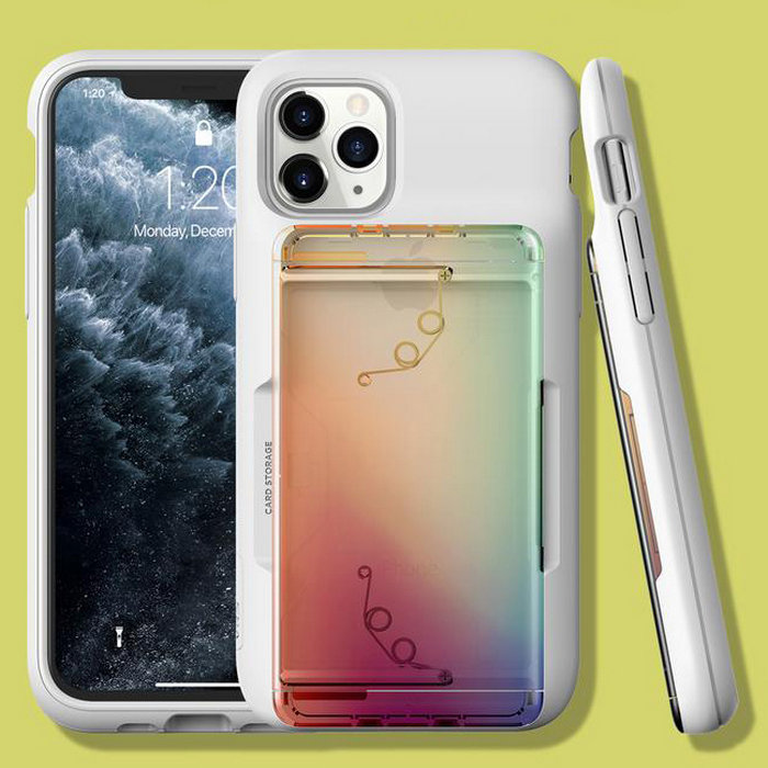 Чехол VRS Design Damda Glide Shield для iPhone 11 Pro Max White Yellow - Peach