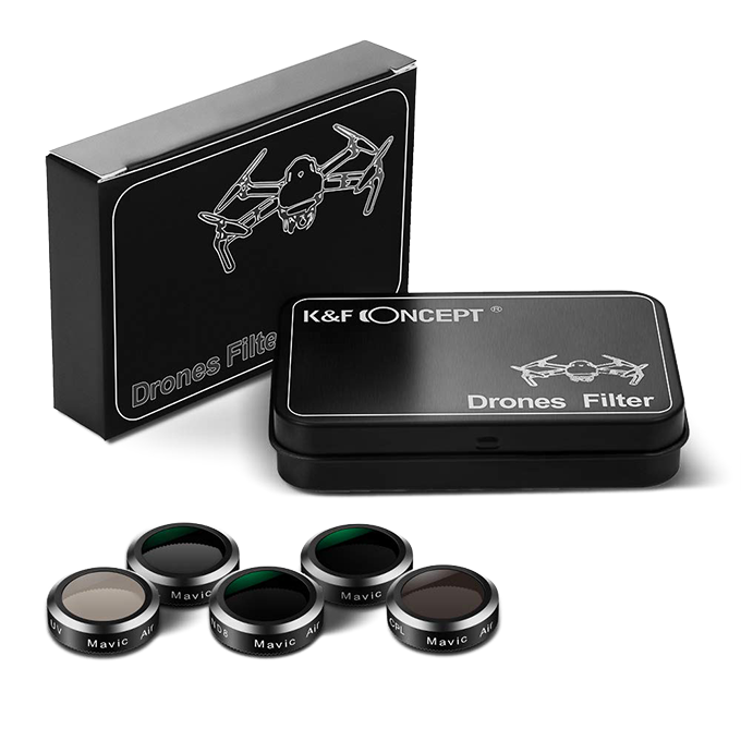 Комплект светофильтров K&F Concept ND + CPL + UV для DJI Mavic Air (5шт)