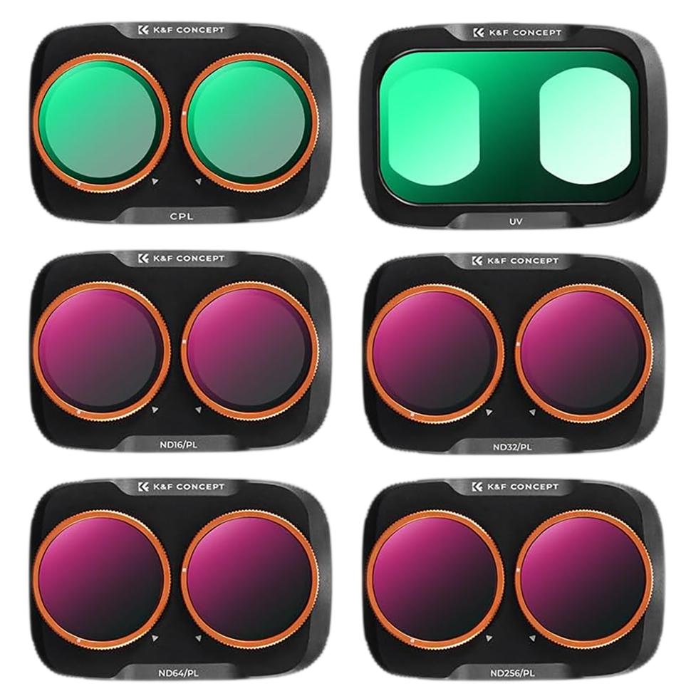Комплект светофильтров K&amp;F Concept UV+CPL+ND16/PL+ND32/PL+ND64/PL+ND256/PL для DJI Osmo Pocket 4P (Plastic Version) 6шт 