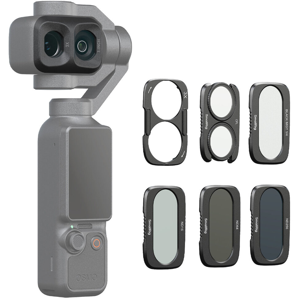 Комплект светофильтров SmallRig 6658 Split ND16/64/256, CPL, Black Diffusion 1/4 для DJI Osmo Pocket 4P (5шт)