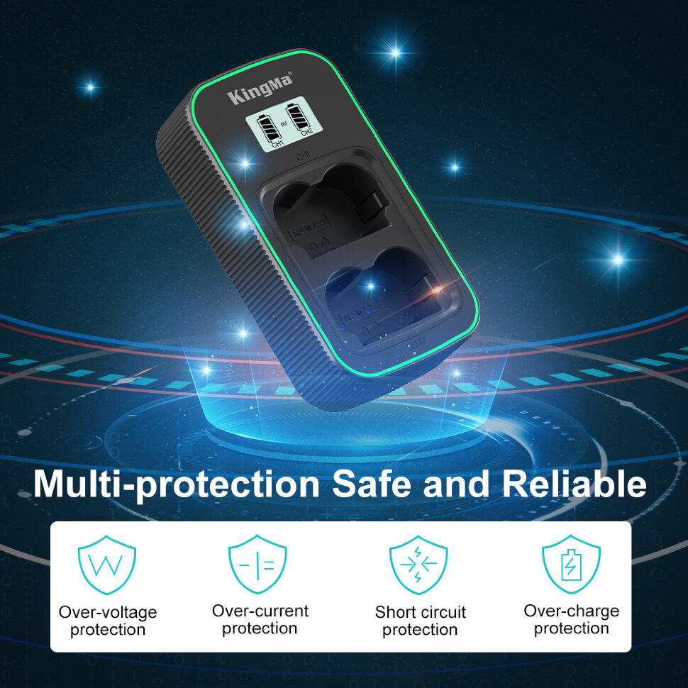 Зарядное устройство Kingma PD3.0 Dual Battery Charger для NP-W235