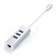 Хаб Satechi Type-C 2-IN-1 USB HUB With Ethernet Серебро - Изображение 202125