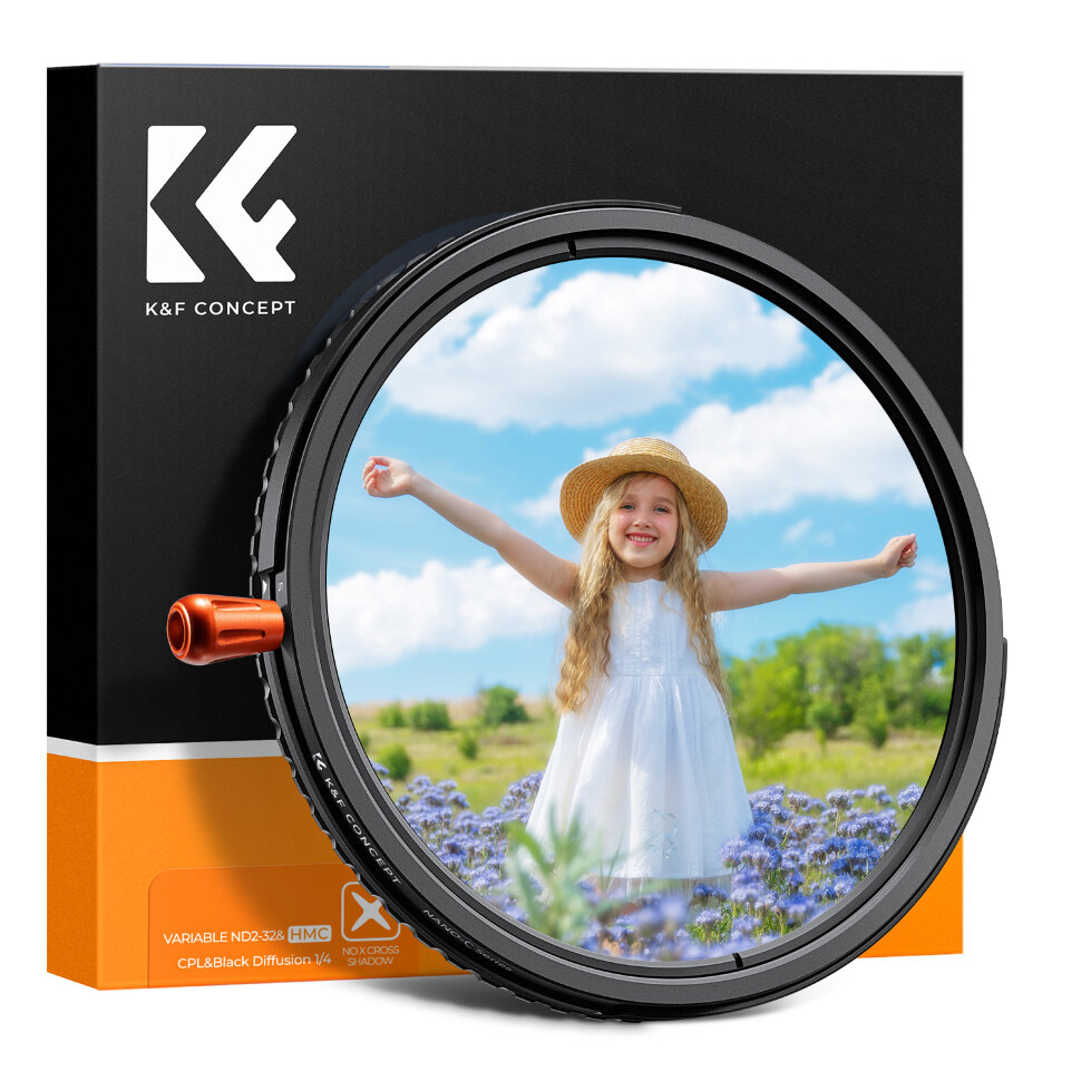 Светофильтр K&F Concept C-series CPL/ND2-32/Black Diffusion 1/4 55мм