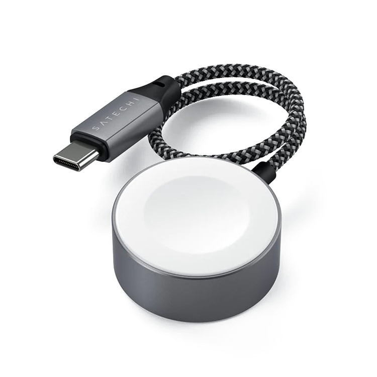 Беспроводная зарядка Satechi USB-C Magnetic Charging Cable для Apple Watch Серая