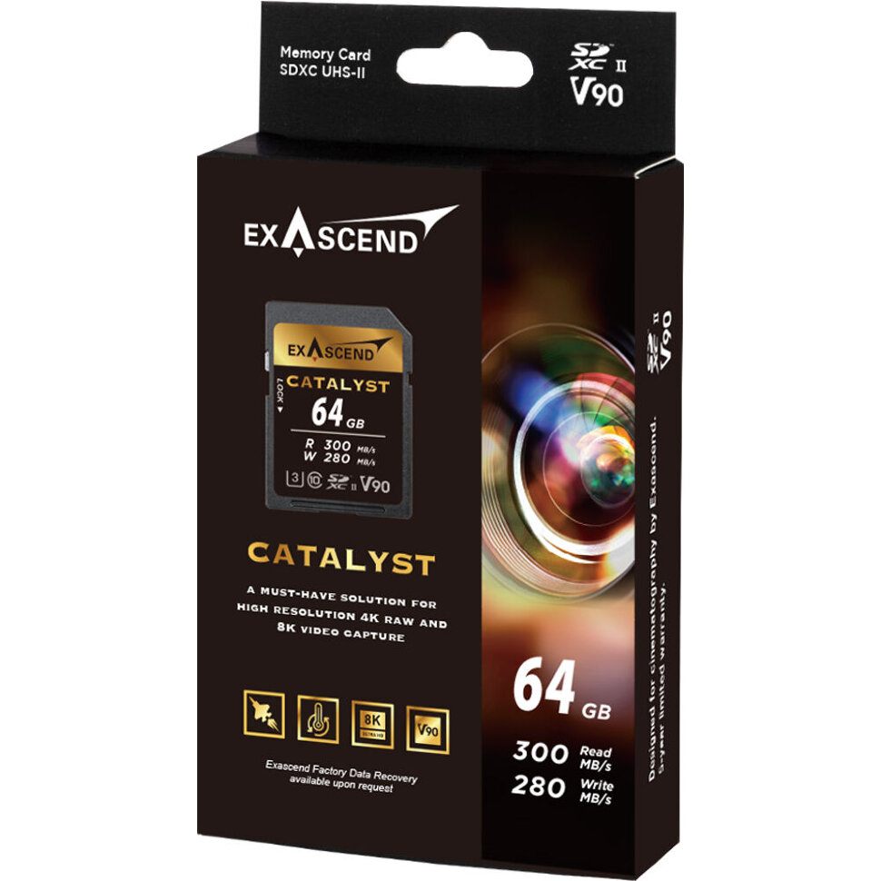 Карта памяти Exascend Catalyst UHS-II SD V90 64GB