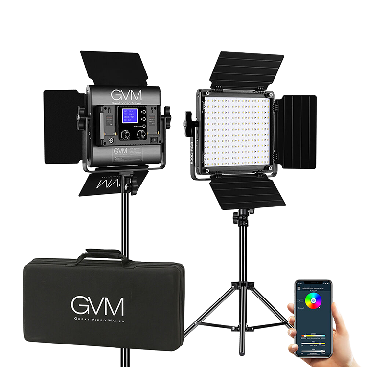 Комплект осветителей GVM 800D-RGB (2шт + софтбоксы)