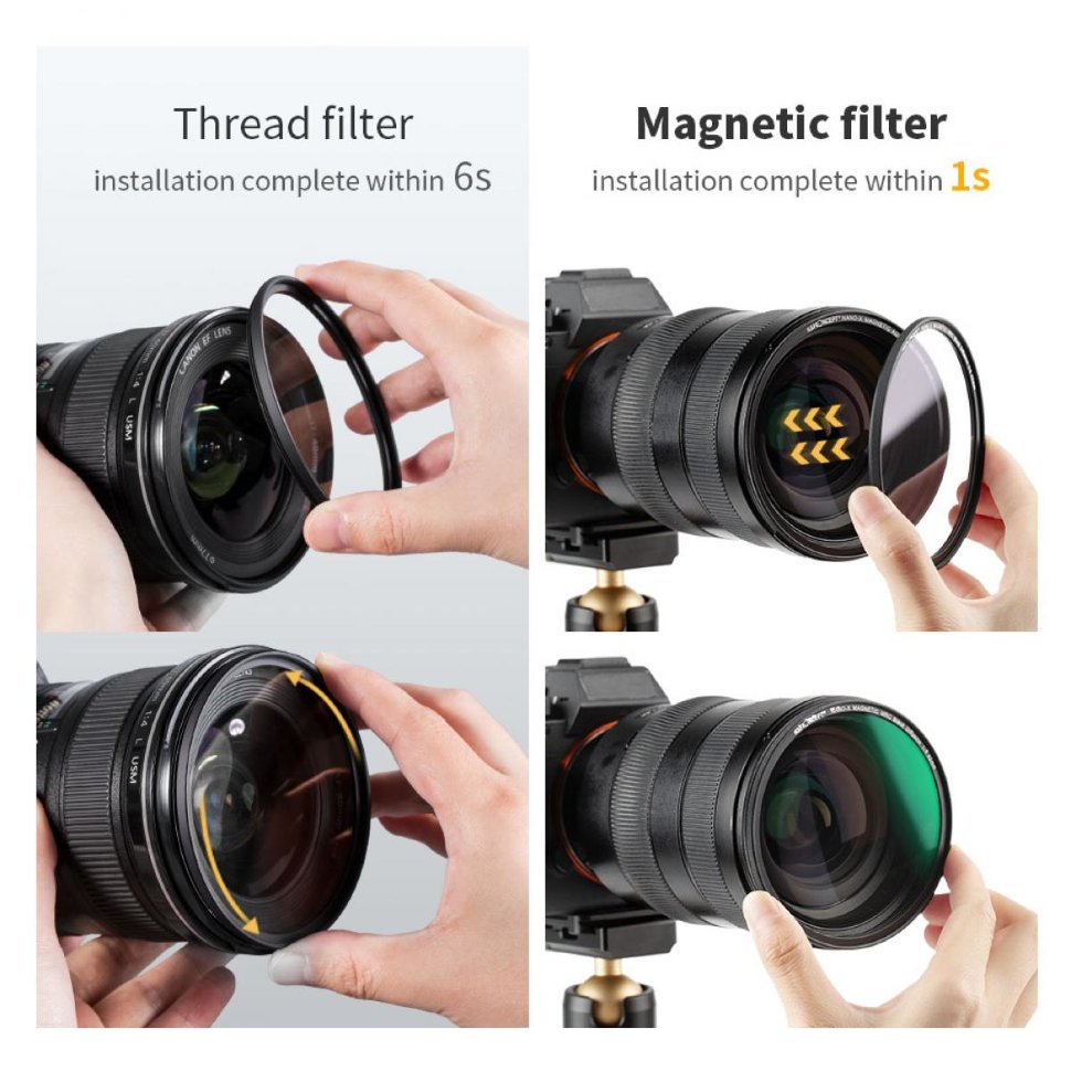 Светофильтр K&F Concept Nano-X Magnetic Black Mist 1/8 82мм