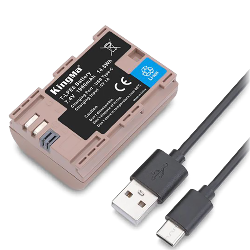 Аккумулятор Kingma LP-E6 Type-C 1960mAh preOrder=07.10.2026