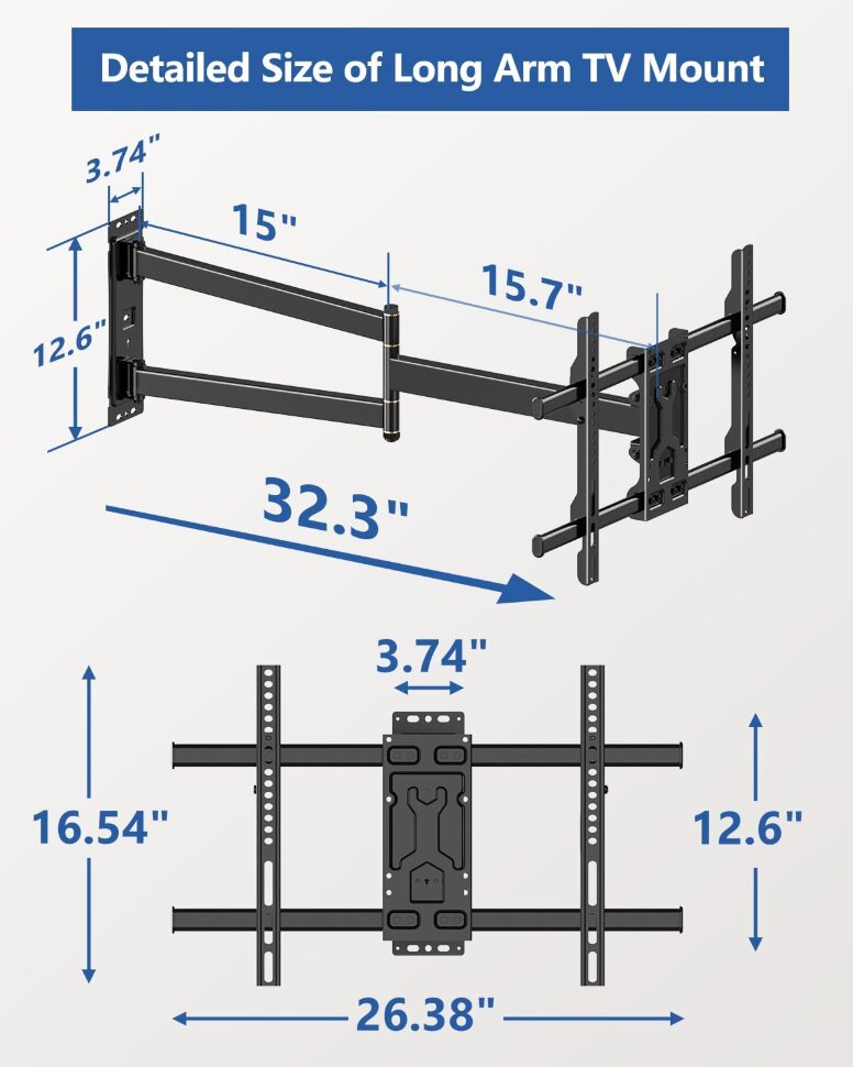 Кронштейн настенный Forging Mount Long Arm TV (32 - 75")