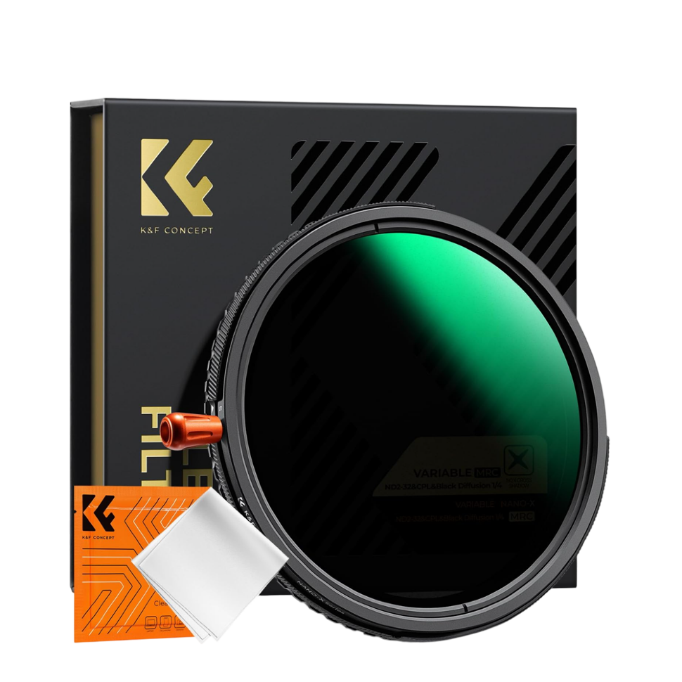 Светофильтр K&amp;F Concept Nano-X CPL/ND2-32/Black Diffusion 1/4 62мм 