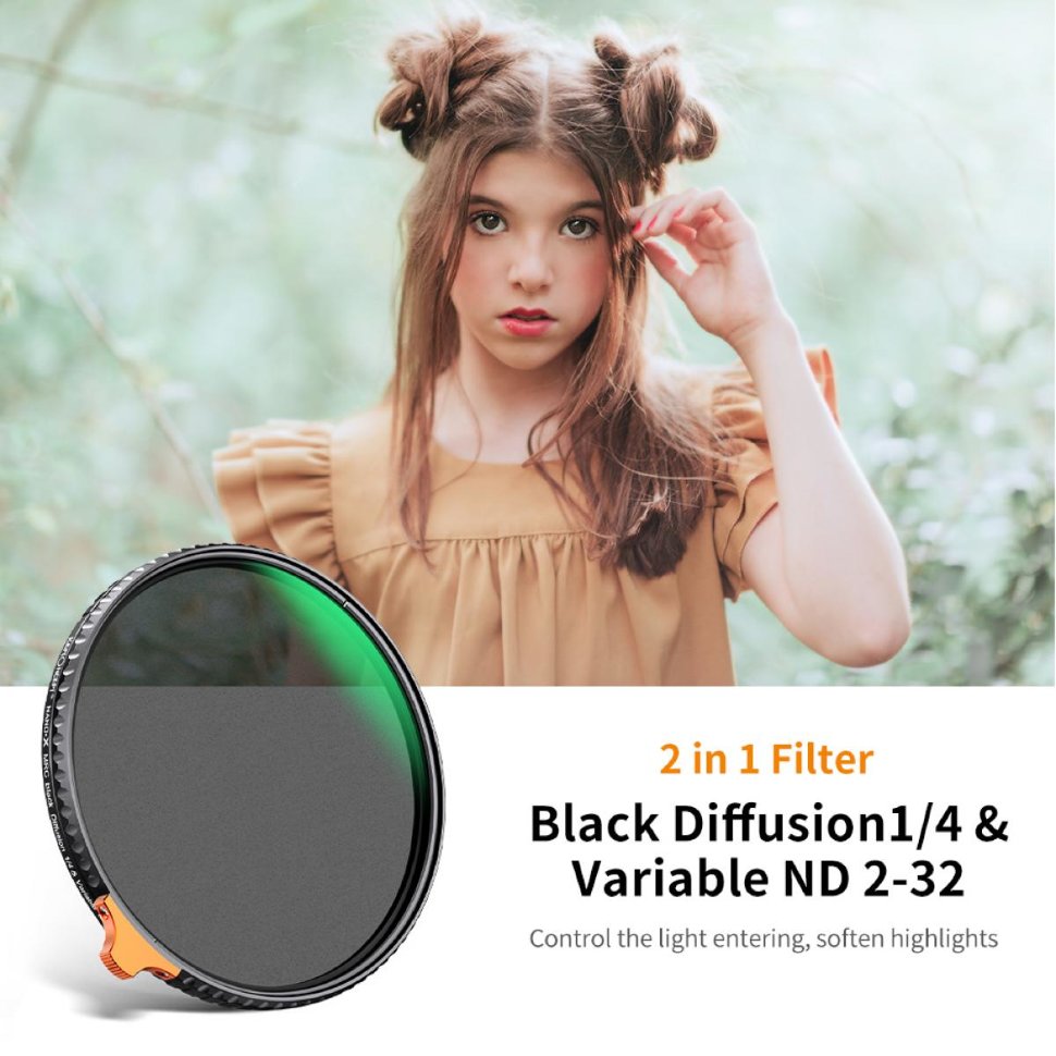 Светофильтр K&F Concept Nano X Black mist 1/4 ND2-32 77мм