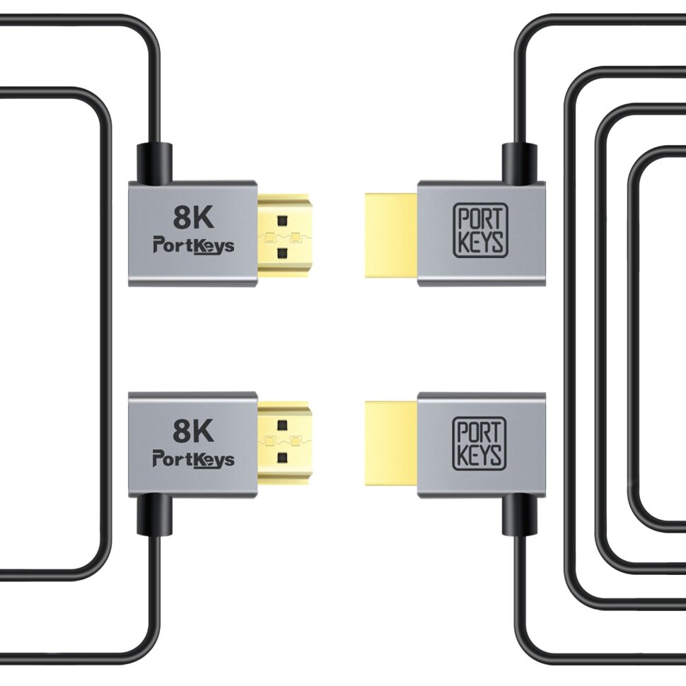 Комплект кабелей Portkeys 2.5mm Ultra-Thin HDMI 8K 0.3м/1м