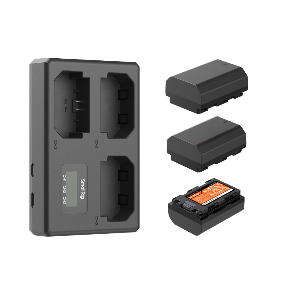 3 аккумулятора NP-FZ100 + зарядное устройство SmallRig 6016 Triple Charger Kit