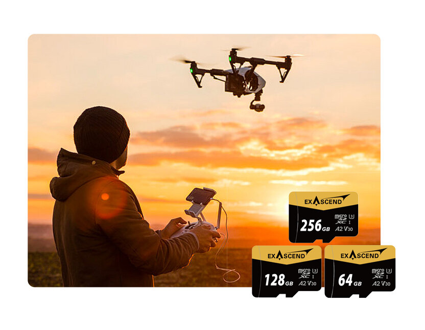Карта памяти Exascend Catalyst UHS-I microSD V30 256GB + адаптер SD