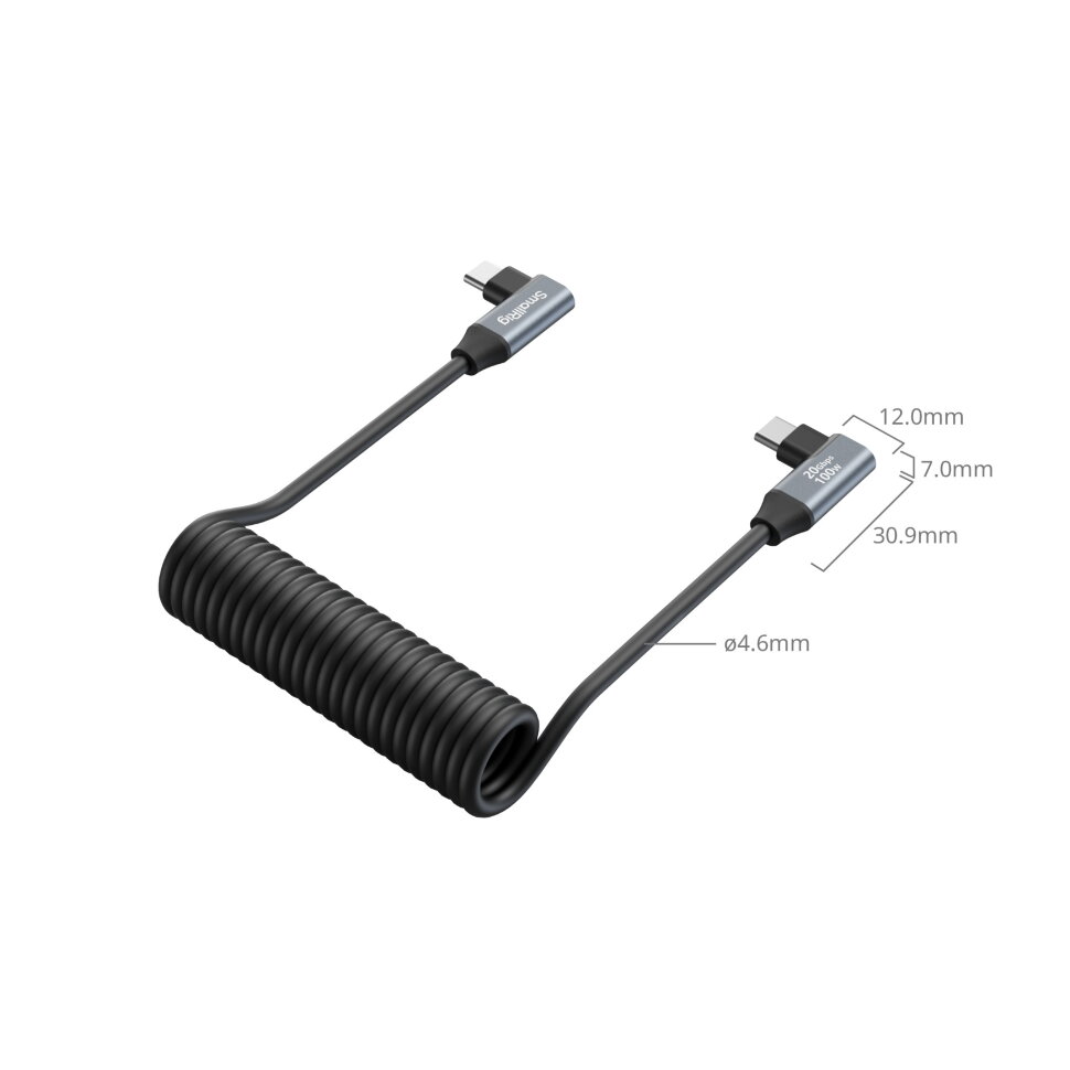 Кабель SmallRig 4793 Type-C Angled Coiled 100W