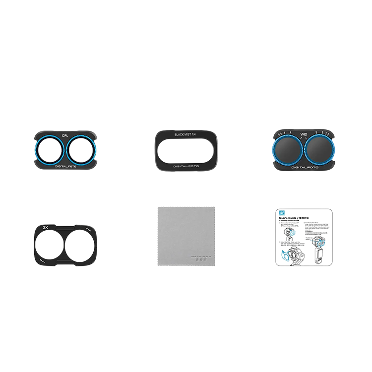Комплект светофильтров DigitalFoto OPTIC-4P VND, Black Mist 1/4, CPL для DJI Osmo Pocket 4P