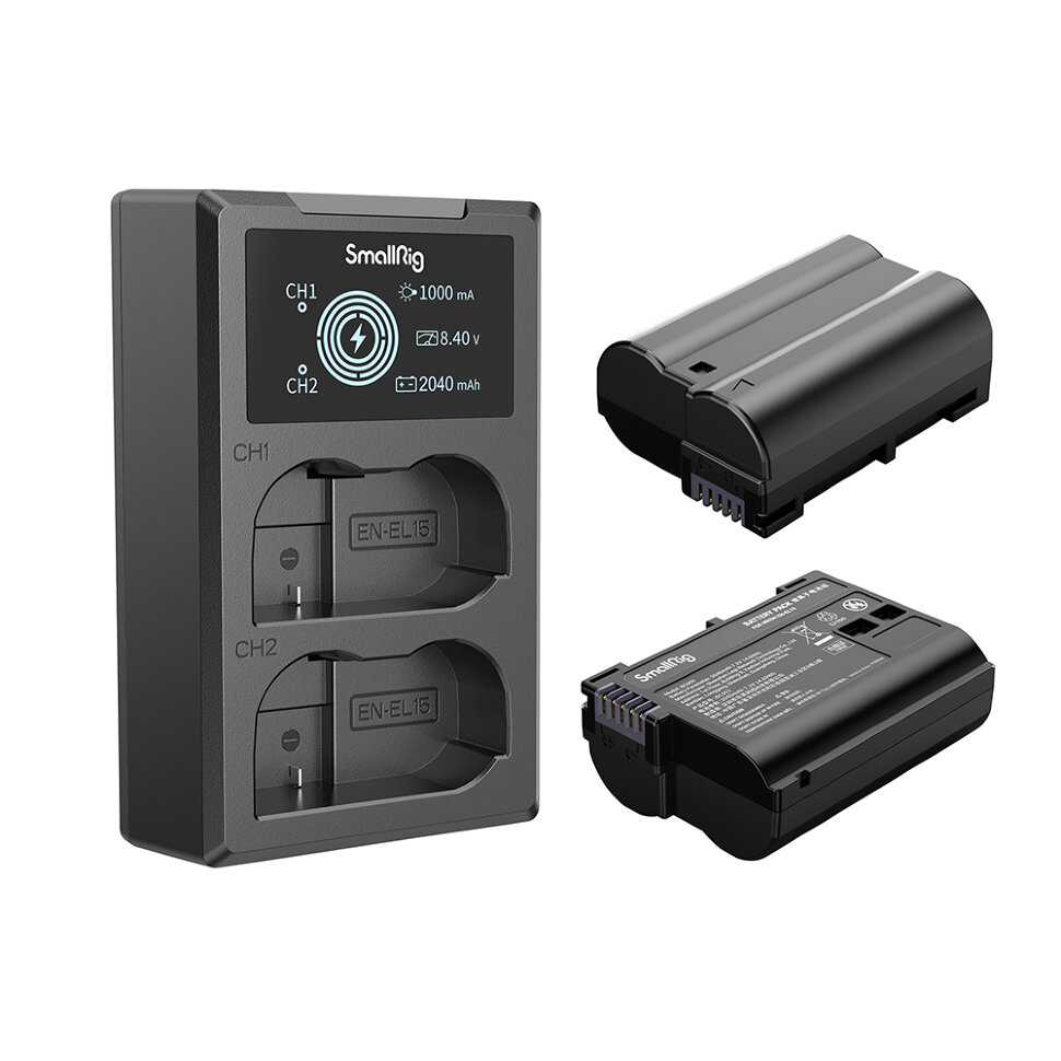 Два аккумулятора EN-EL15 + зарядное устройство SmallRig 3820B Charger Kit