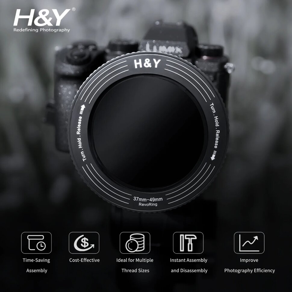 Переходное кольцо H&Y RevoRing Variable Adapter 52-72мм для 77мм Чёрное
