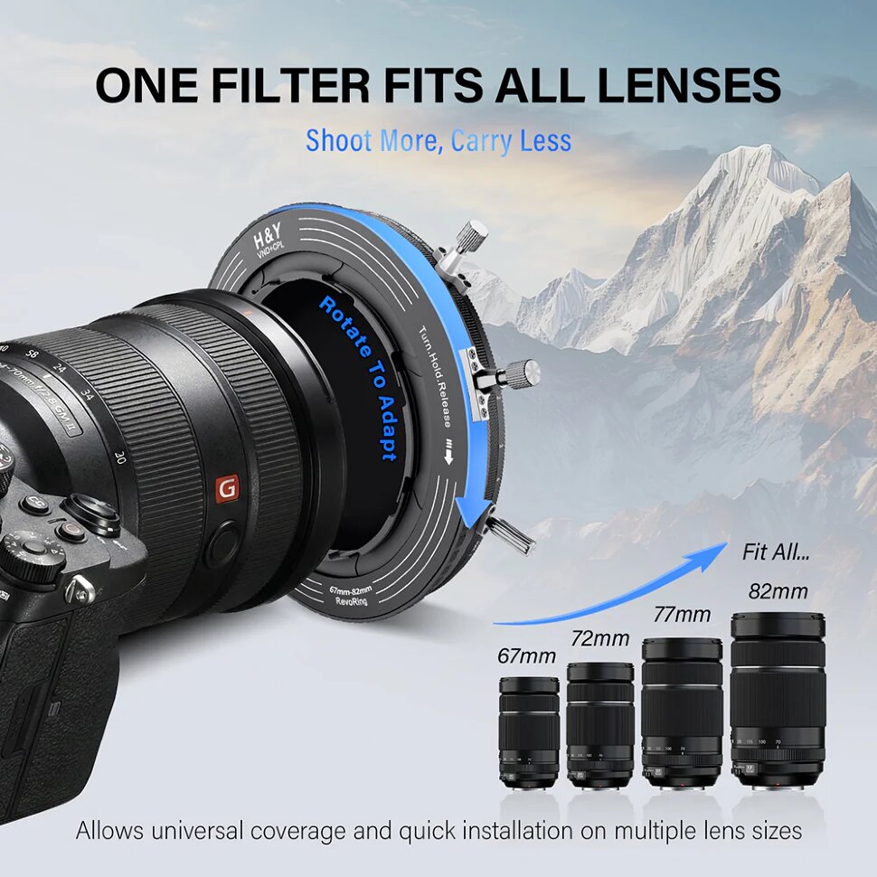 Светофильтр H&Y RevoRing Mark II ND3-1000/CPL 82-95мм