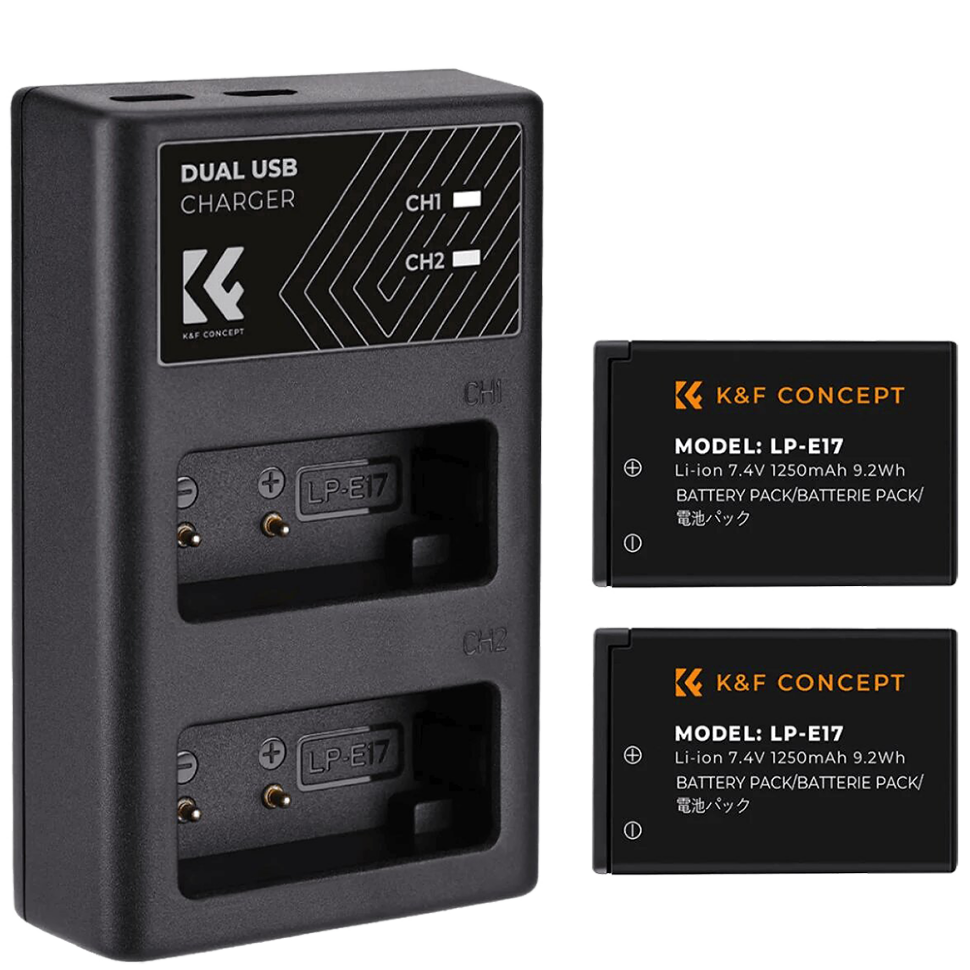 2 аккумулятора LP-E17 + зарядное устройство K&amp;F Concept KF28.0014 preOrder=07.10.2026