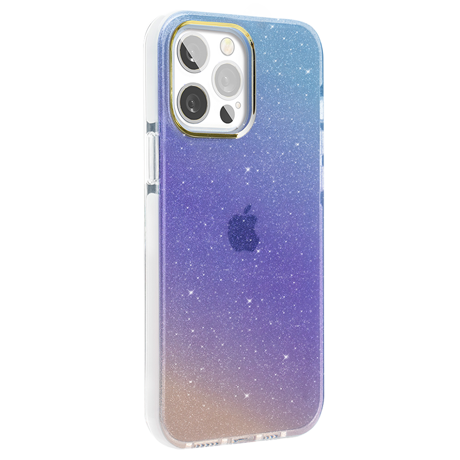 Чехол PQY Ombre для iPhone 13  Синий и Фиолетовый 