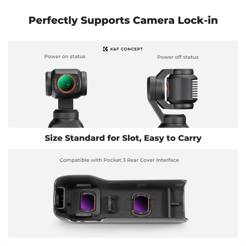 Комплект светофильтров K&F Concept K CPL+ND для DJI Osmo Pocket 3/4 (4шт)