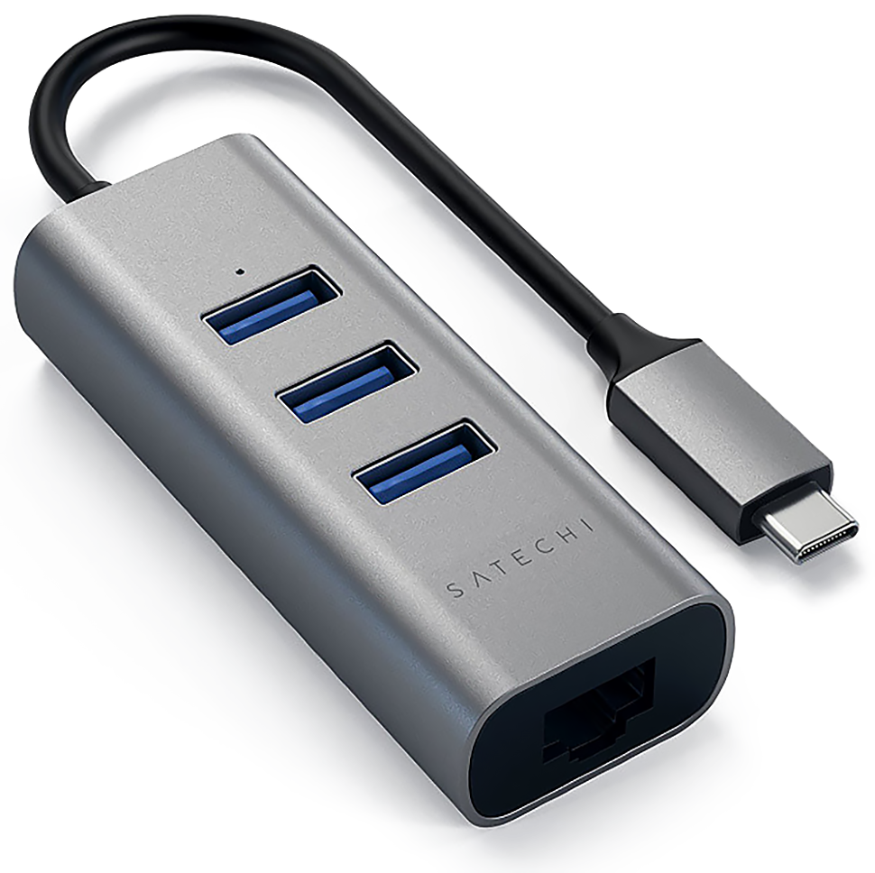 Хаб Satechi Type-C 2-IN-1 USB HUB With Ethernet Серый 