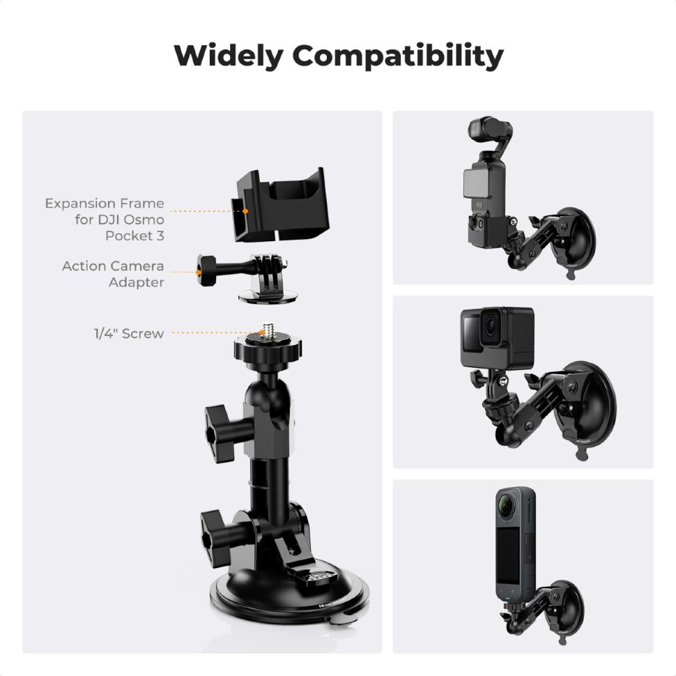 Вакуумная присоска K&F Concept Suction Cup Mount для экшн-камеры