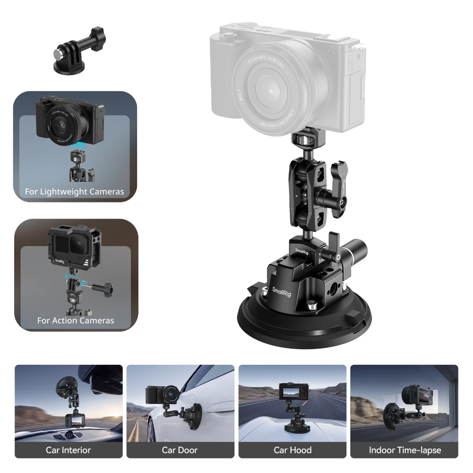Magic arm + вакуумная присоска SmallRig 4236C 4″ Suction Cup Camera Mount Kit